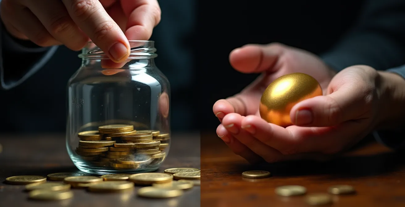 Geschäftsperson analysiert Betriebsrentenunterlagen mit Taschenrechner